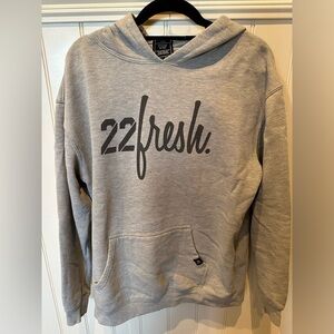 22 FRESH Boys Youth Extra Large Grey Hoodie With Black Logo on Chest